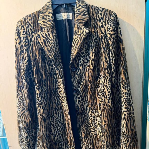 Vintage Leopard / Ocelot Faux Fur AWEAR Coat by Leone Sz. S - Picture 6 of 8